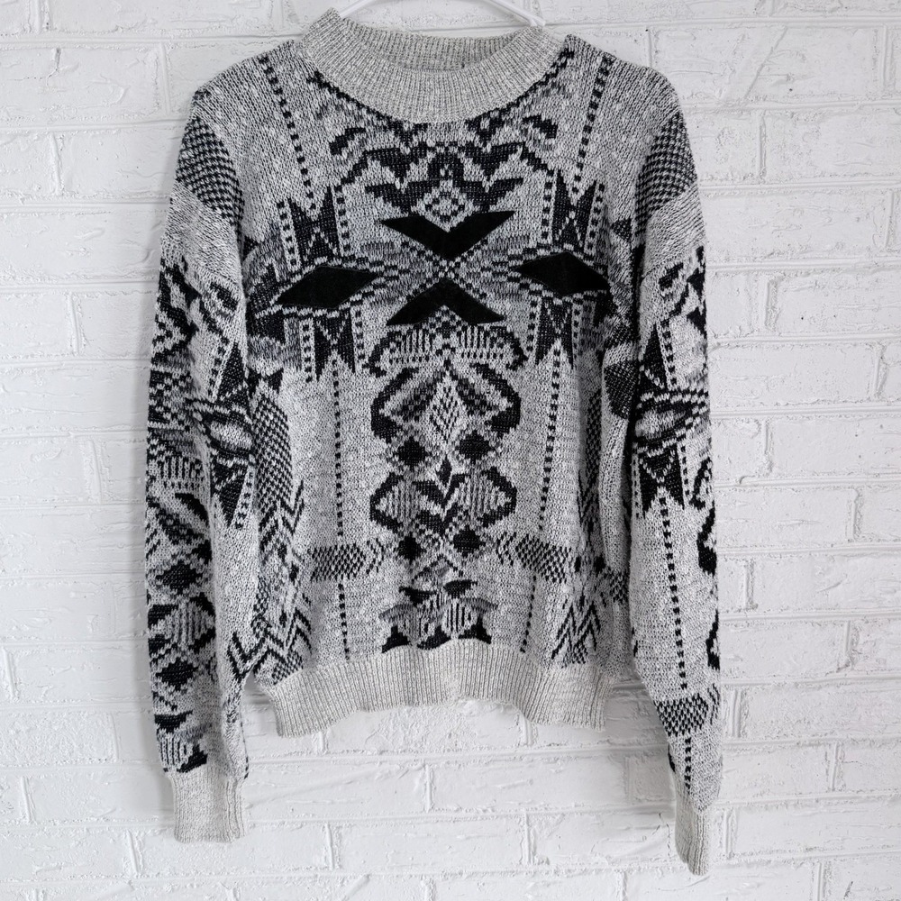 Vintage McGregor Sweater Mens Black White Crew Neck Sz M